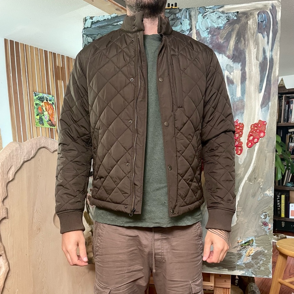 Banana Republic Dark Brown Quilted Bomber Jacket Small